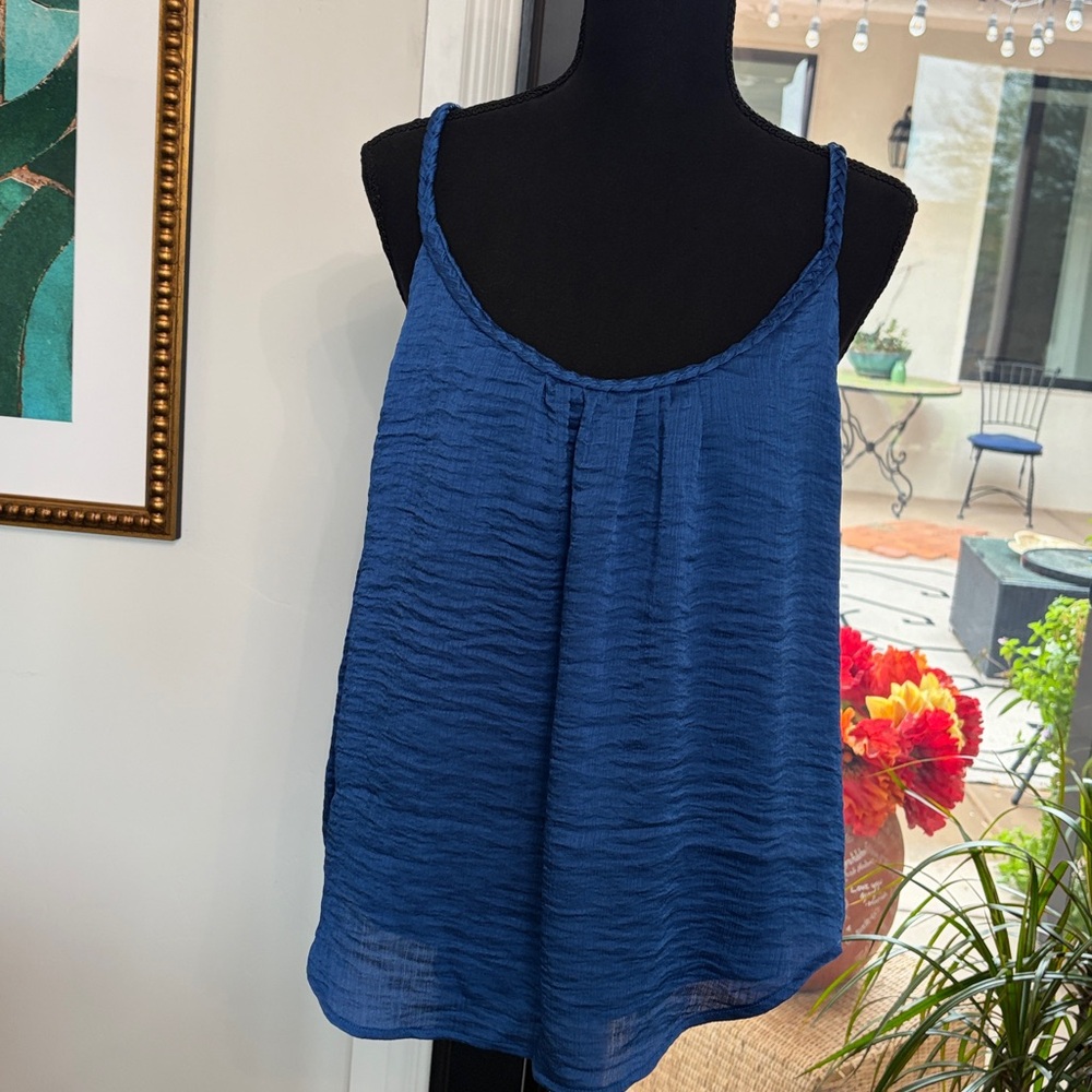 Vince Camuto Blue Textured Tank Top